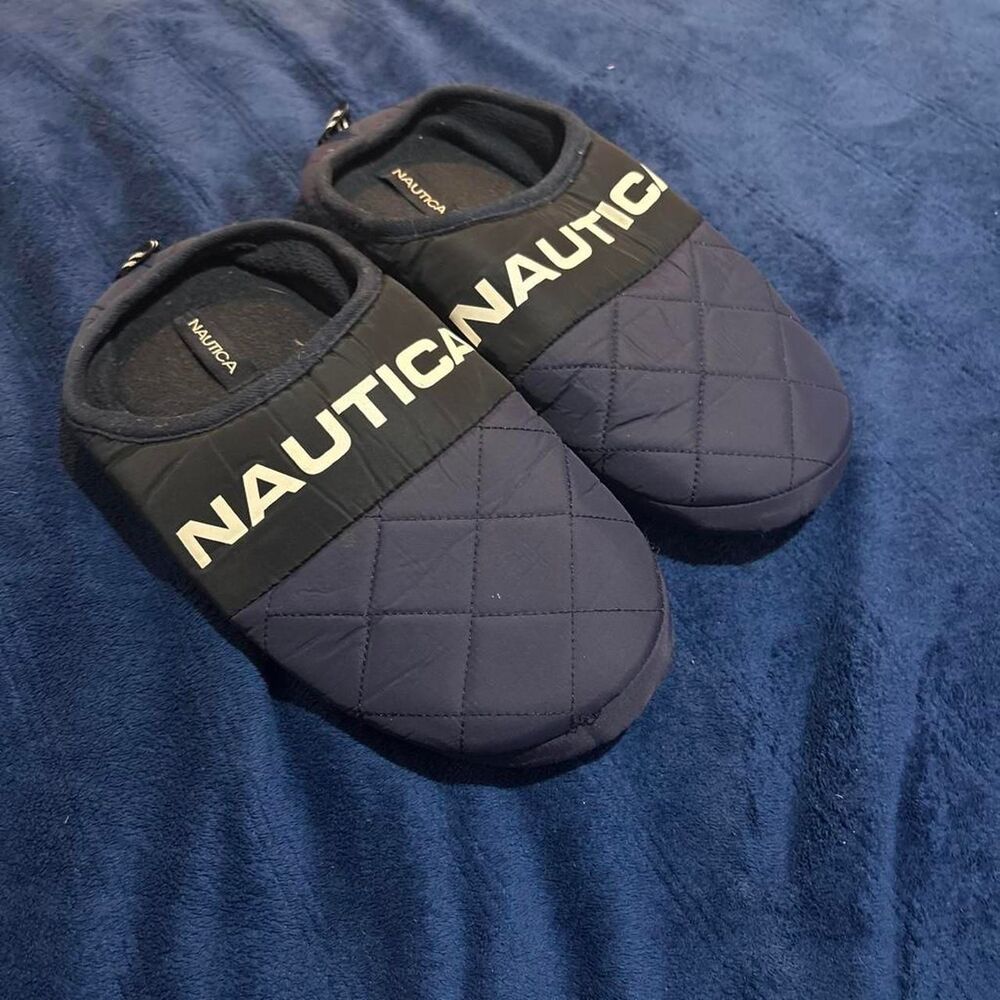 Nautica Men's Navy and Blue Slippers